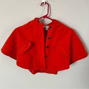 Richie House Red Cape Coat Hooded Cloak Girls 2-3Y Princess Fairycore